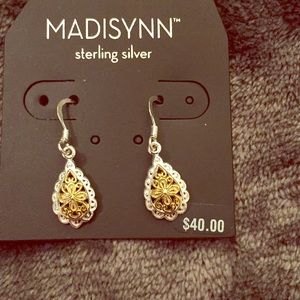 Sterling silver teardrop vintage looking earrings